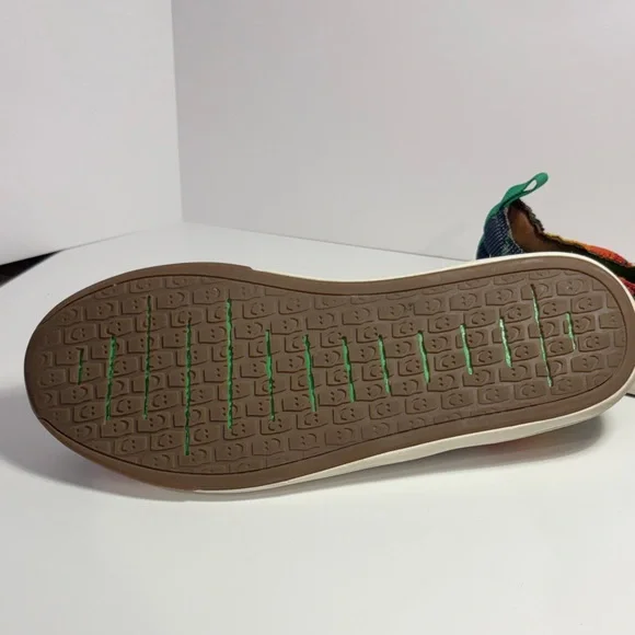 Sanuk Men's Multicolor Striped Canvas Slip-Ons with Green Insole - Picture 6 of 10